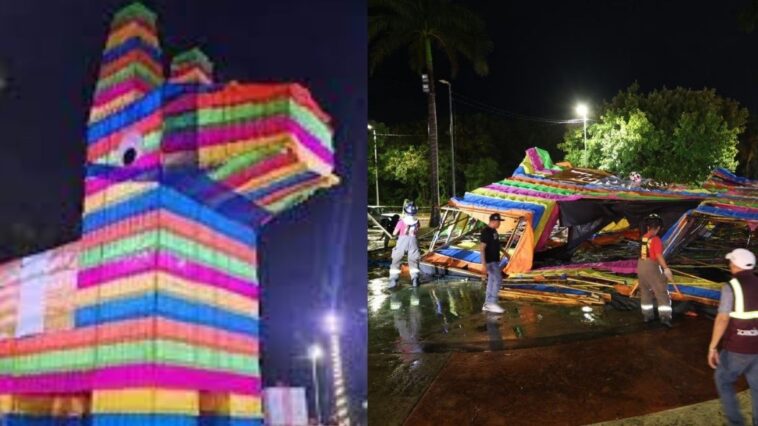 El gran “Burrito Sabanero” colapsa tras la tormenta en Cancún