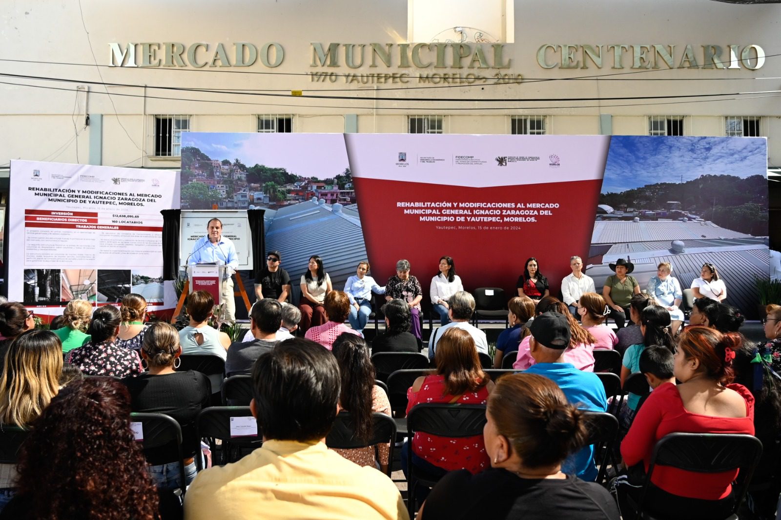 Inaugura Cuauhtémoc Blanco rehabilitación del mercado “General Ignacio Zaragoza” de Yautepec