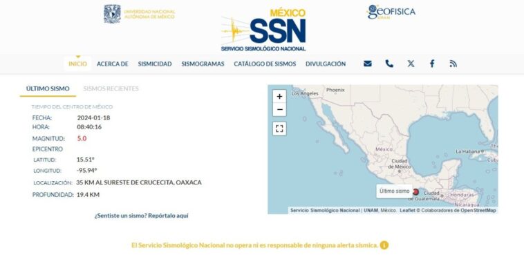 Sin afectaciones en Morelos tras sismo en Oaxaca