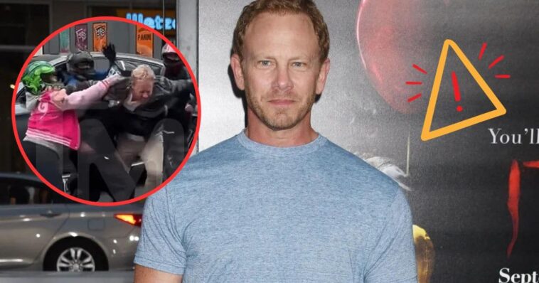 (VIDEO) ¡De película! Ian Ziering es agredido por un grupo de motociclista