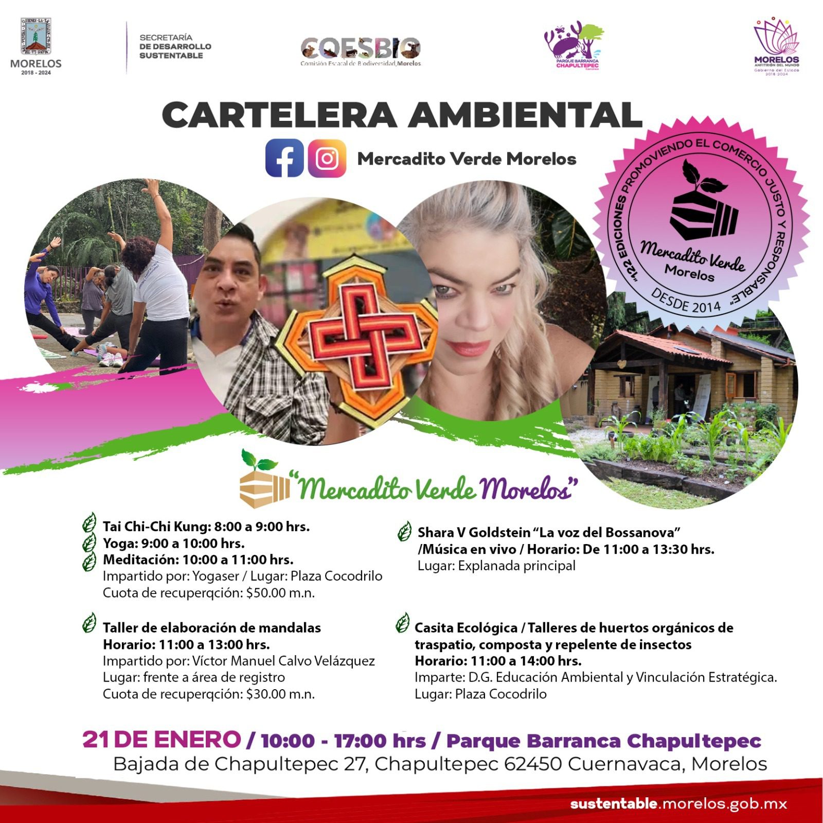Realizarán Mercado Verde en Parque Chapultepec