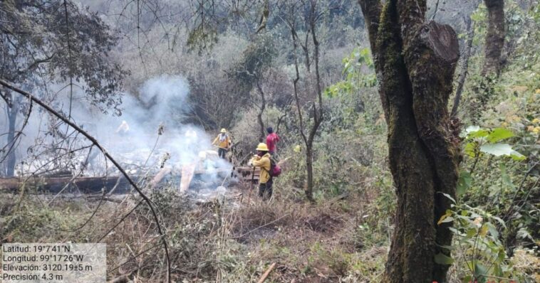 Atención de incendios forestales en Morelos