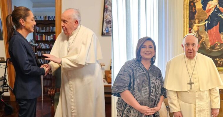 Sheinbaum y Xóchitl con el Papa Francisco
