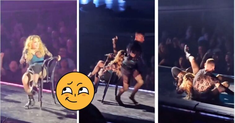 (VIDEO) Madonna sufre una caída en pleno concierto ¡Se va cae, se va caer, se cayó!