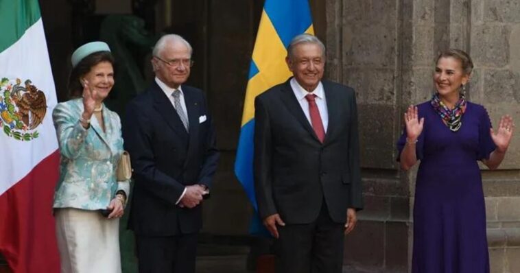 AMLO recibe a los Reyes de Suecia en el Palacio Nacional