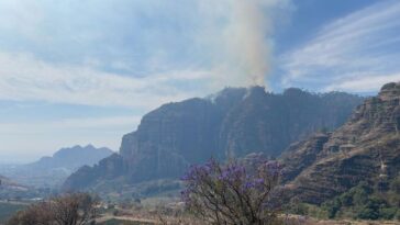 Continúa activo el incendio forestal en el cerro Tlatoani