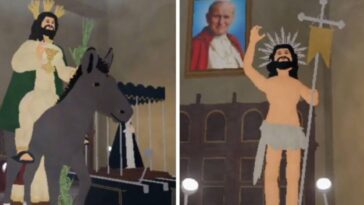 Realizan misas y procesiones por Semana Santa en Roblox