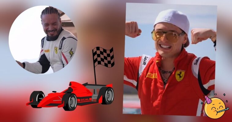 Peso Pluma se postula como piloto de Ferrari