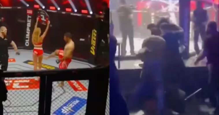 (VIDEO): Luchador iraní de MMA agrede a chica del ring