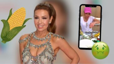 Critican a Thalía por su peculiar forma de preparar un elote