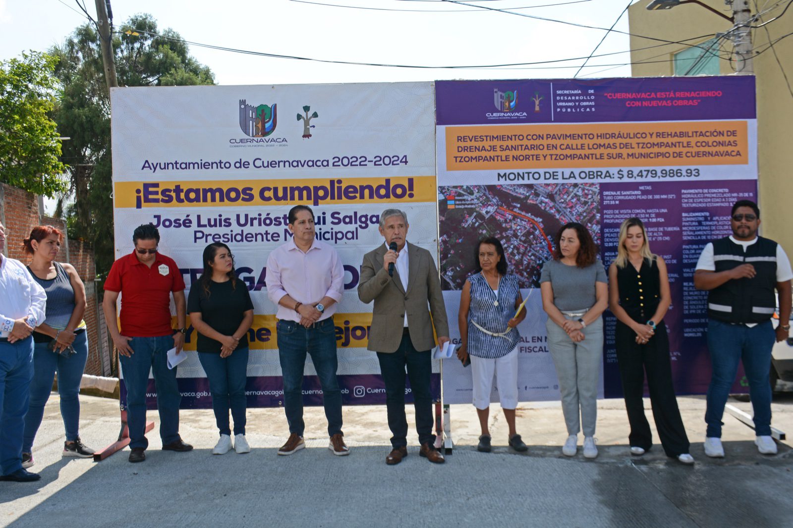 Entregan rehabilitación de vialidad principal en Lomas de Tzompantle