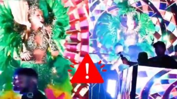 Yuri sufre caída en el Carnaval de Veracruz