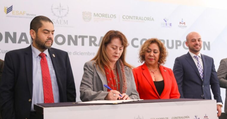 Firman convenio los tres poderes de Gobierno con el Sistema Anticorrupción de Morelos