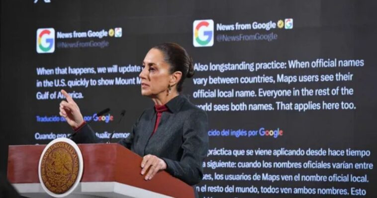 Claudia Sheinbaum enviará carta a Google tras el cambio del nombre del Golfo