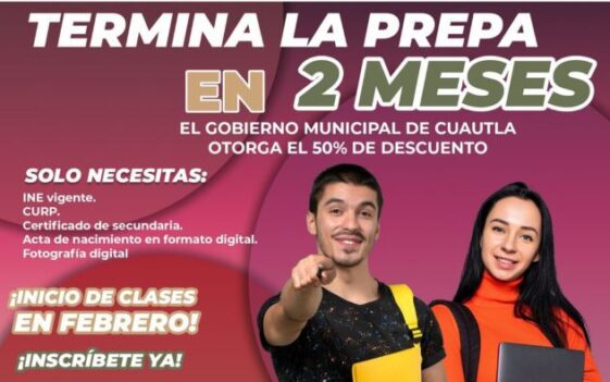 Obtén tu certificado de prepa en 2 meses con ayuda del Ayuntamiento de