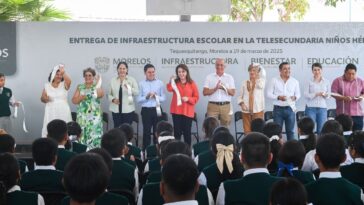 Gobernadora de Morelos entrega techumbre a escuela de Tequesquitengo