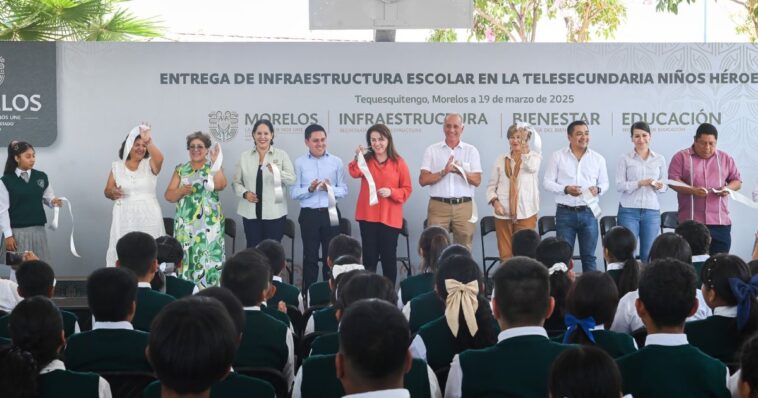Gobernadora de Morelos entrega techumbre a escuela de Tequesquitengo