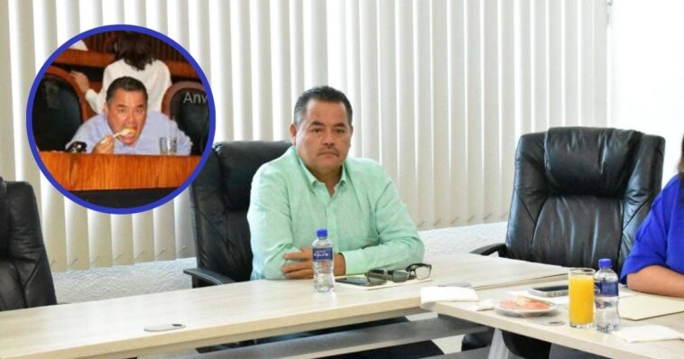Diputado amenaza a fotoperiodista por captarlo comiendo