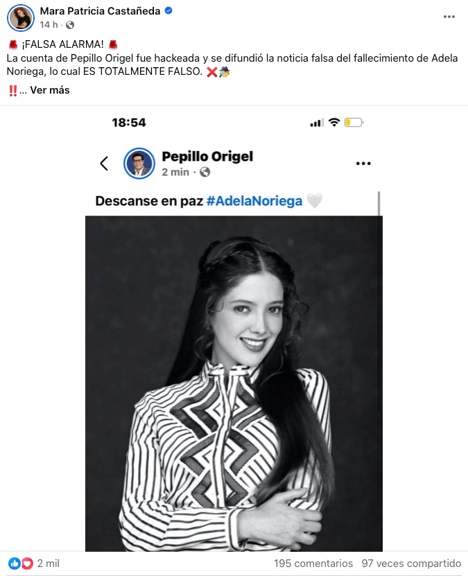 Adela Noriegaa muerte 