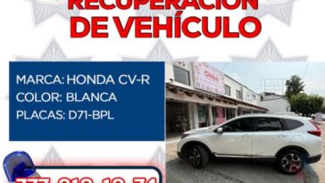 Vehículos recuperados Jiutepec