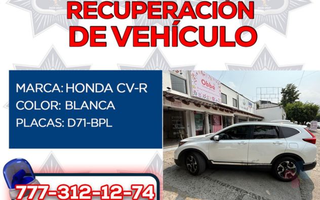 Vehículos recuperados Jiutepec