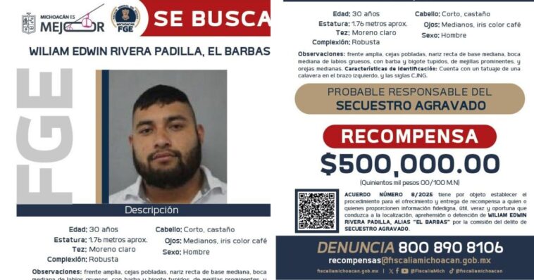 Ofrecen medio millón de pesos por líder de grupo criminal