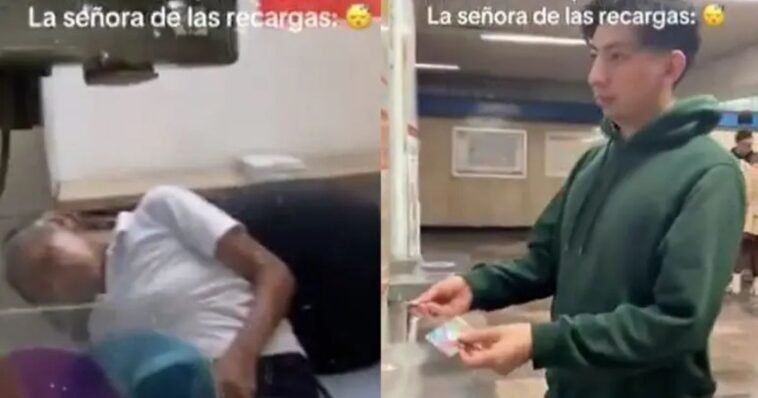 Captan a taquillera del Metro de la Ciudad de México durmiendo