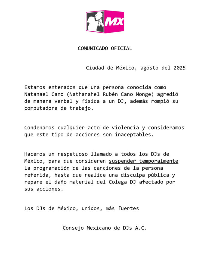 Consejo Mexicano de DJs y natanael cano