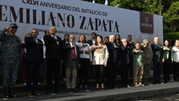 Develan monumento del General Emiliano Zapata Salazar