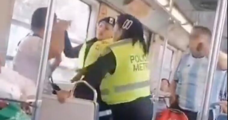 Policías y merenguero protagonizan pelea en el Metro de CDMX