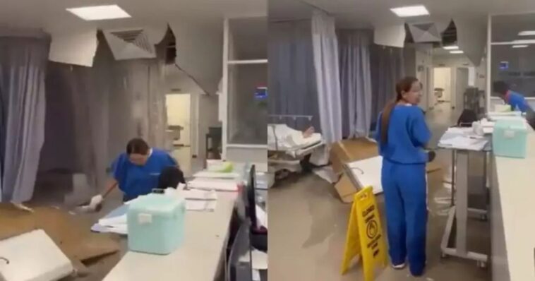 Se desploma techo de hospital en Edomex