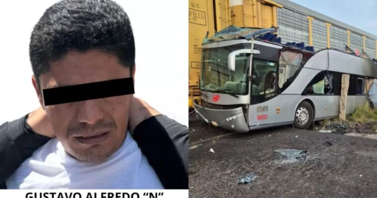 Detienen al chofer que chocó contra tren en Edomex