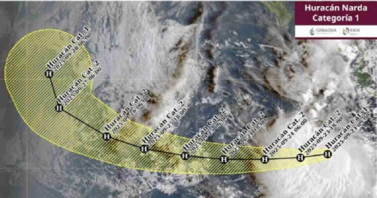 “Narda” se convierte en huracán categoría 1