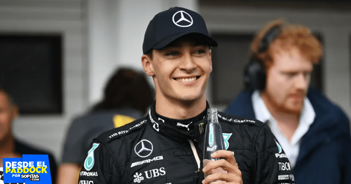 George Russell se pone máscara de luchador para disfrutar la práctica 1