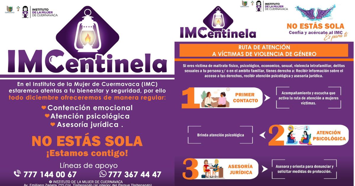 IMCentinela refuerza atención a mujeres en diciembre