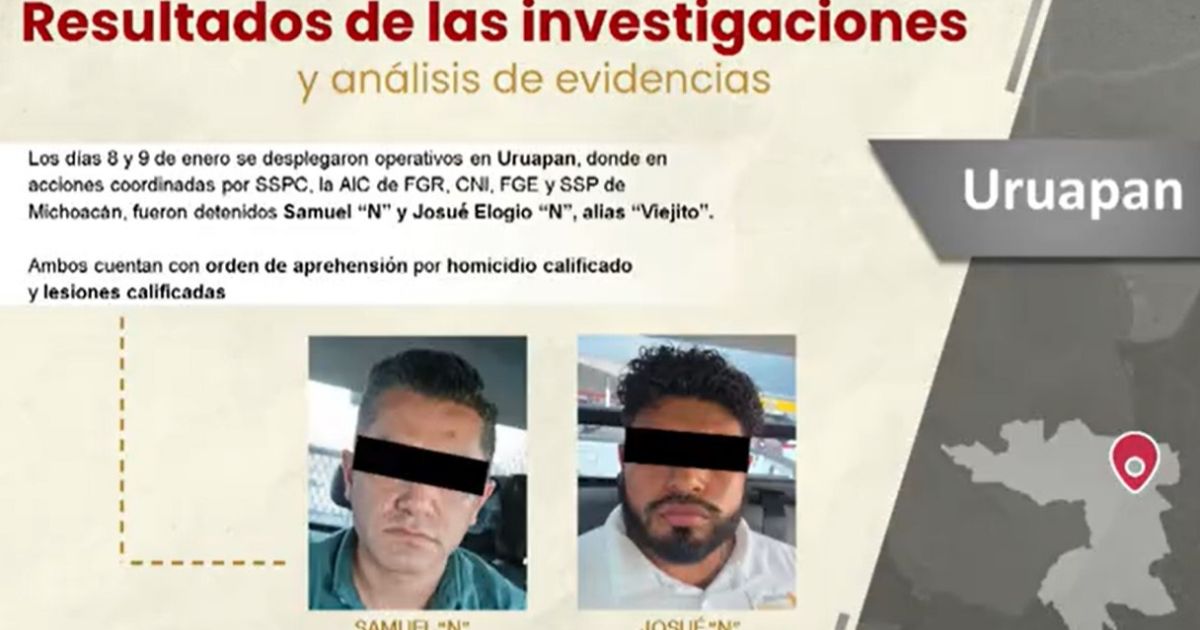 Detienen a dos implicados más en el caso de Carlos Manzo