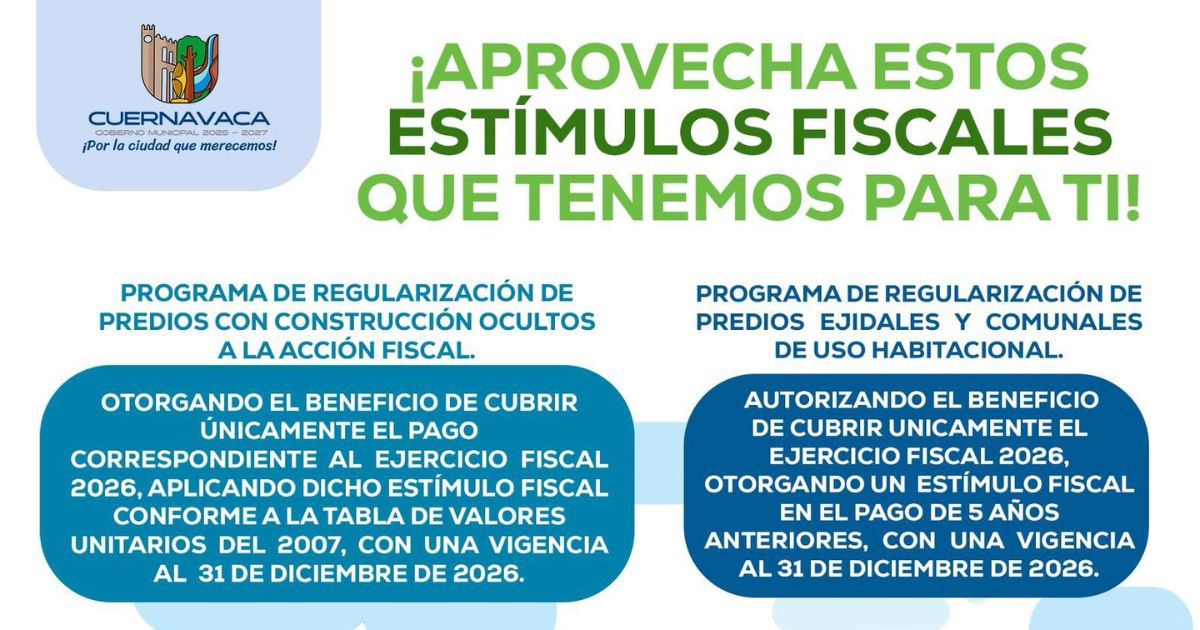 Se mantiene programa de regularización de predios en Cuernavaca