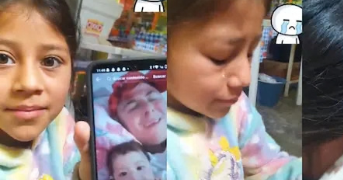 Niña rompe en llanto al ver a su papá con otra hija